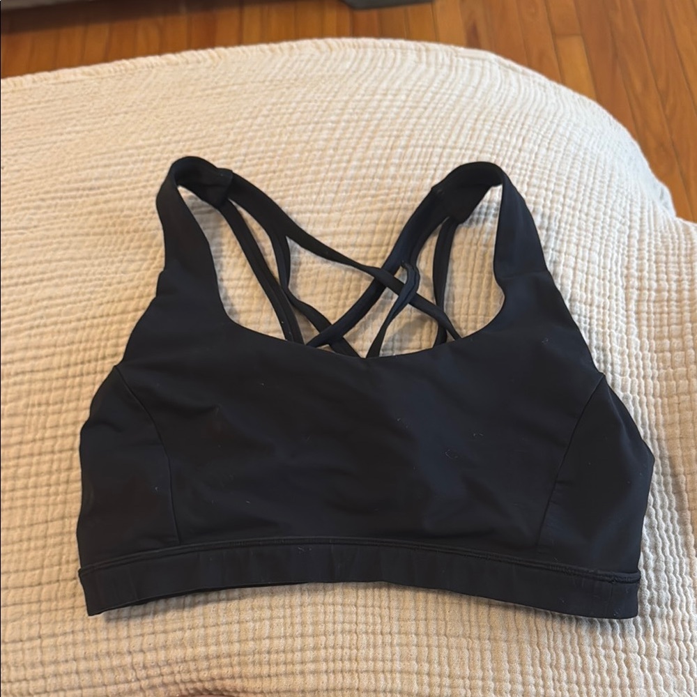 Black Strappy Sports Bra